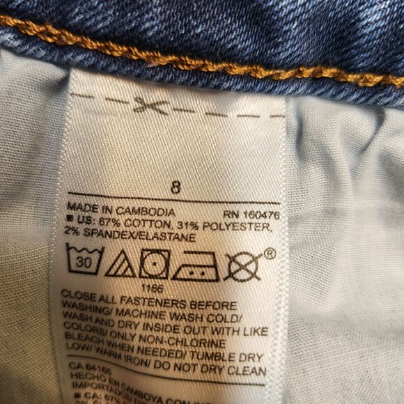 Old Navy Jeans Womens 8 Blue Boot Cut Distressed Denim Stretch - Picture 4 of 10